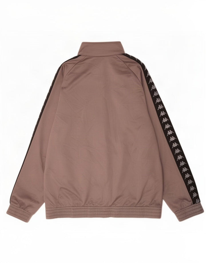 Kappa Mens Graphic Tracksuit Top Jacket Grande Cinza Colorblock Poliéster