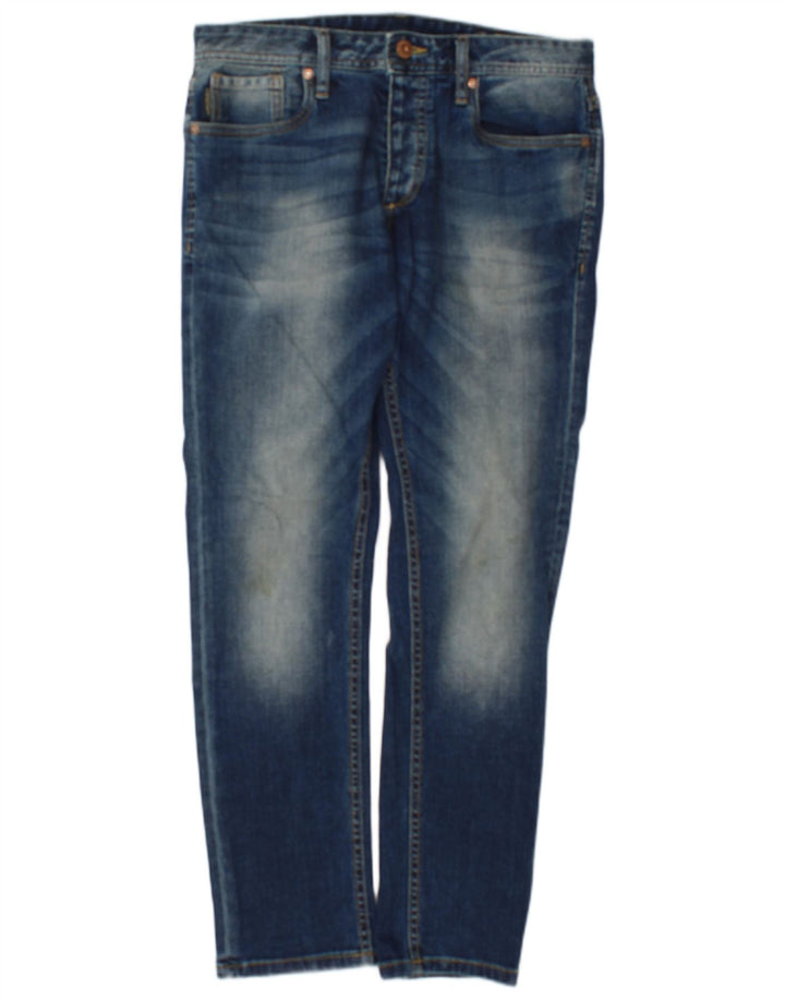 Jack & Jones Mens Slim Jeans W34 L30 Azul Algodão