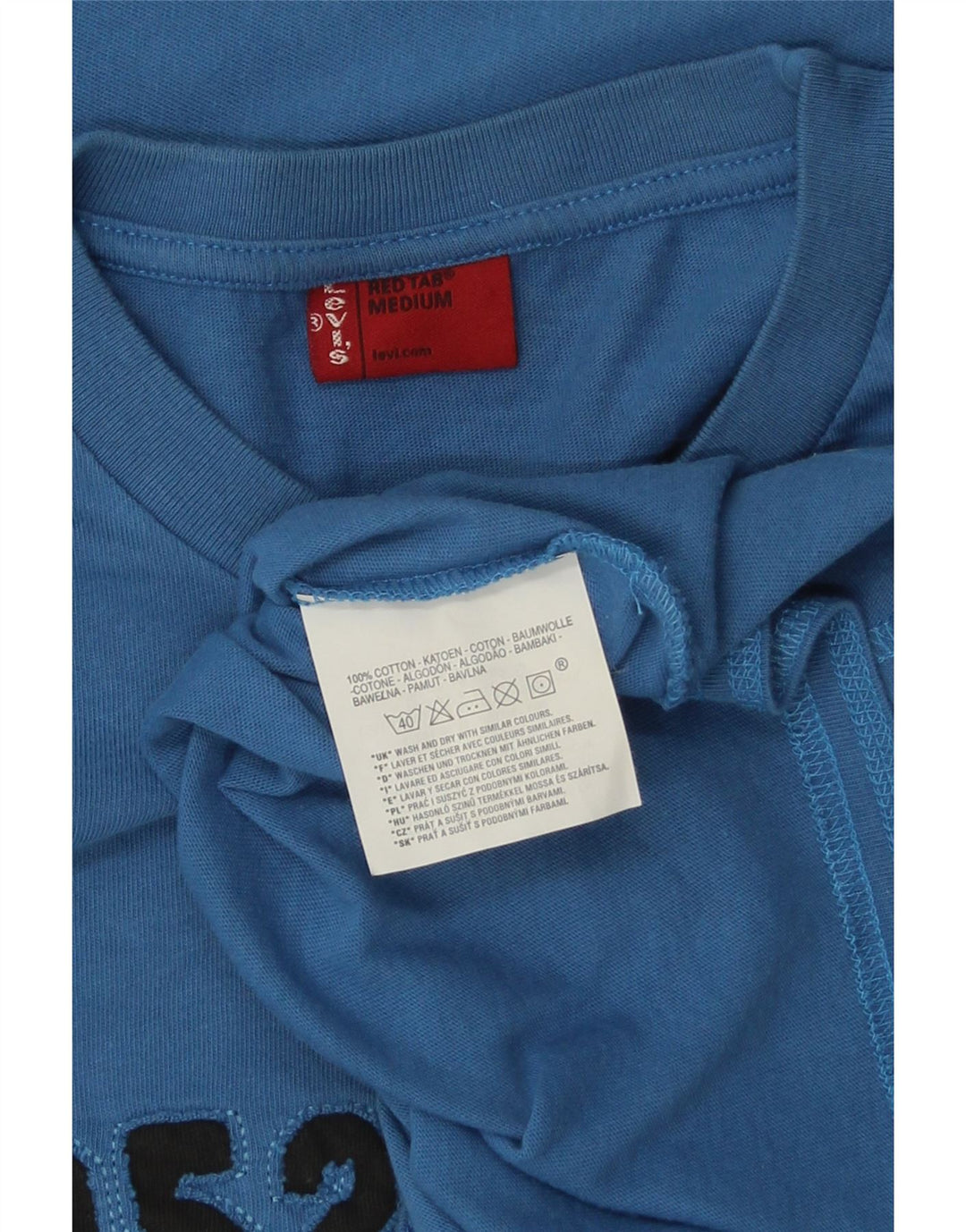 LEVI'S Top gráfico masculino manga comprida algodão azul médio