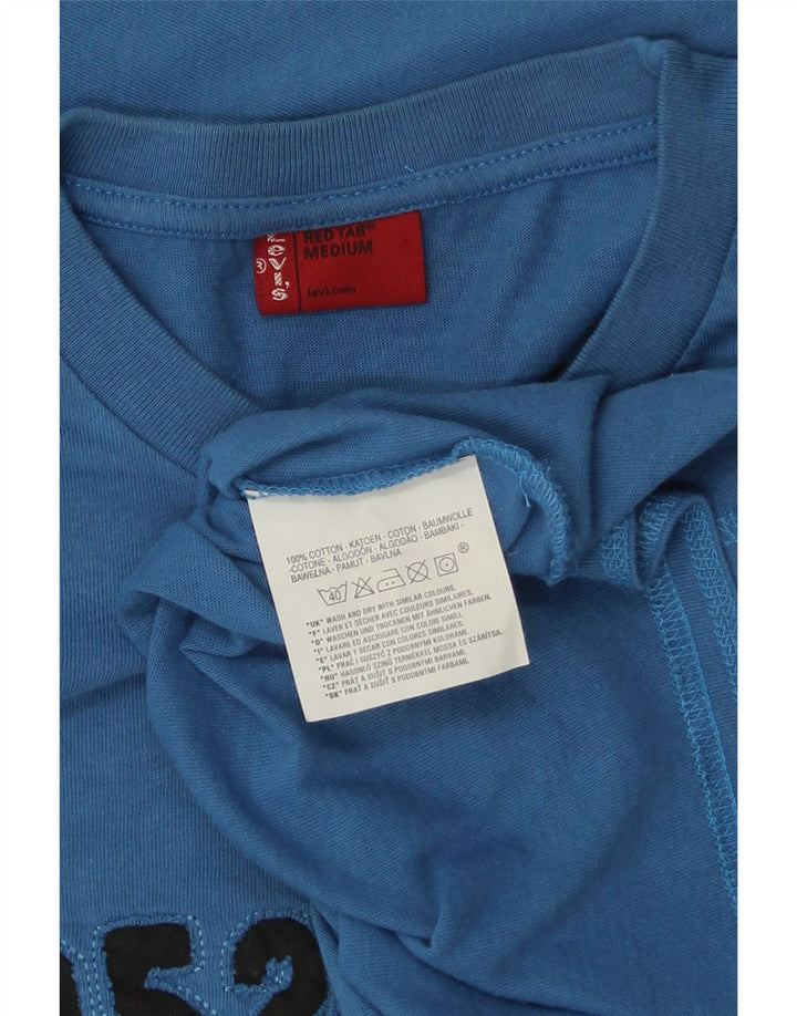 LEVI'S Top gráfico masculino manga comprida algodão azul médio