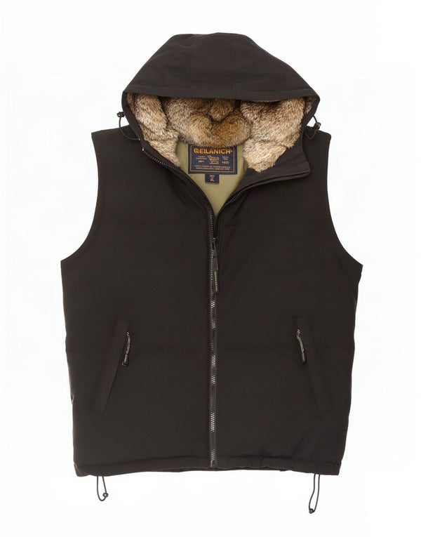 Colete acolchoado com capuz feminino Woolrich UK 42 XL algodão azul marinho