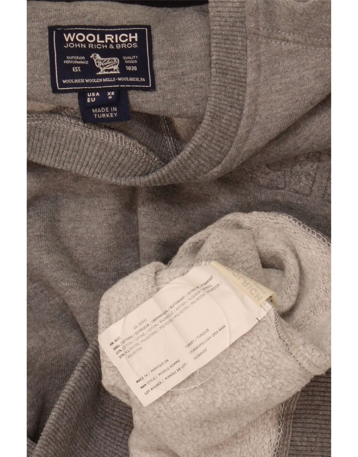 Woolrich moletom masculino gráfico jumper pequeno algodão manchado cinza