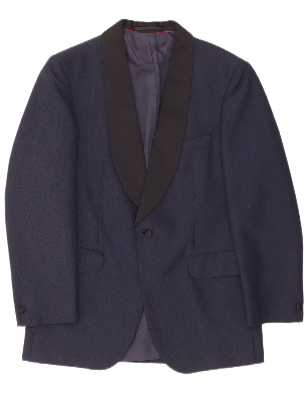 Jaqueta blazer masculina Kruunu com 1 botão Reino Unido 36 pequena lã colorblock azul marinho