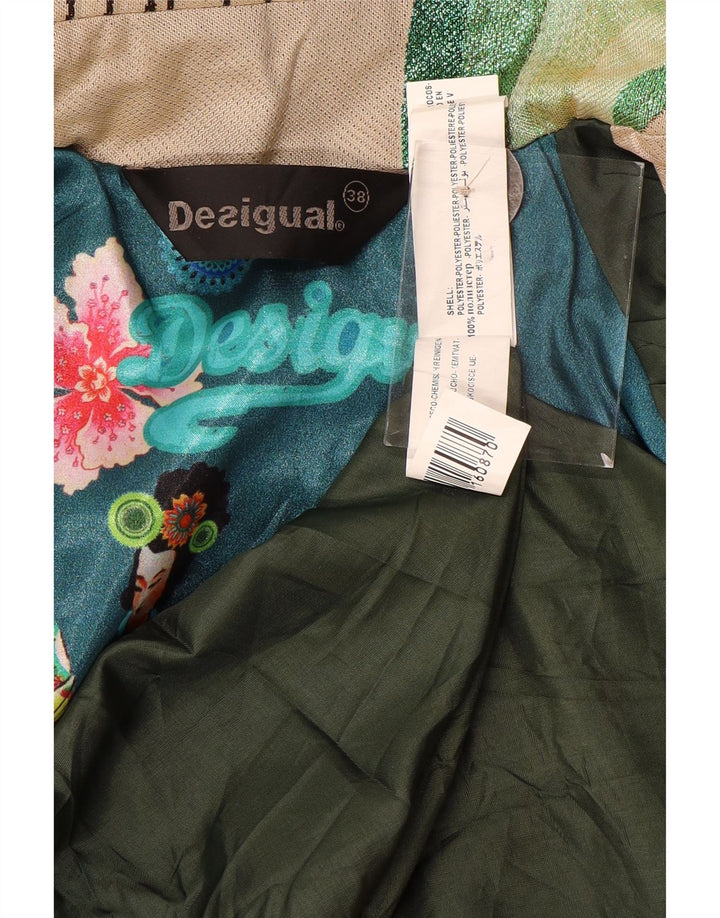 Trench coat feminino Desigual EU 38 poliéster geométrico bege médio