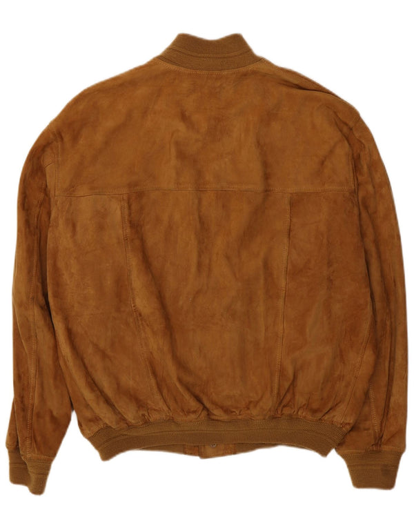 Jaqueta bomber masculina vintage de camurça UK 42 XL marrom