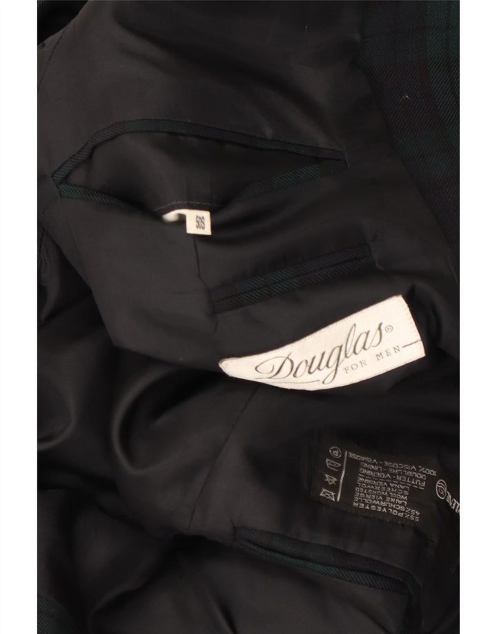 Jaqueta blazer masculina de 2 botões Douglas IT 50 poliéster xadrez verde grande