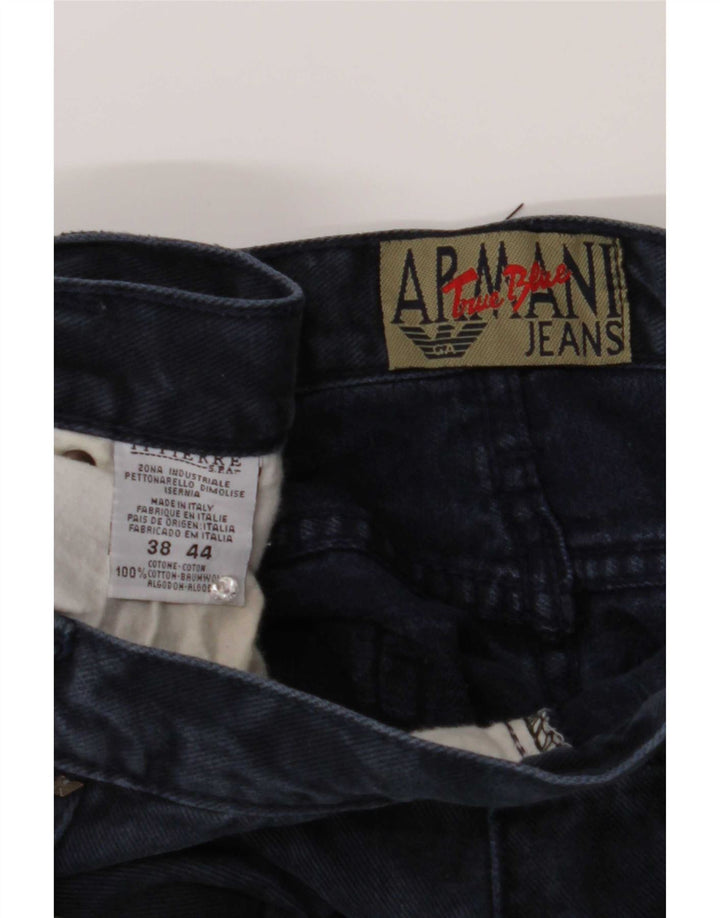 Armani Mens Straight Jeans W38 L30 Azul Marinho Algodão