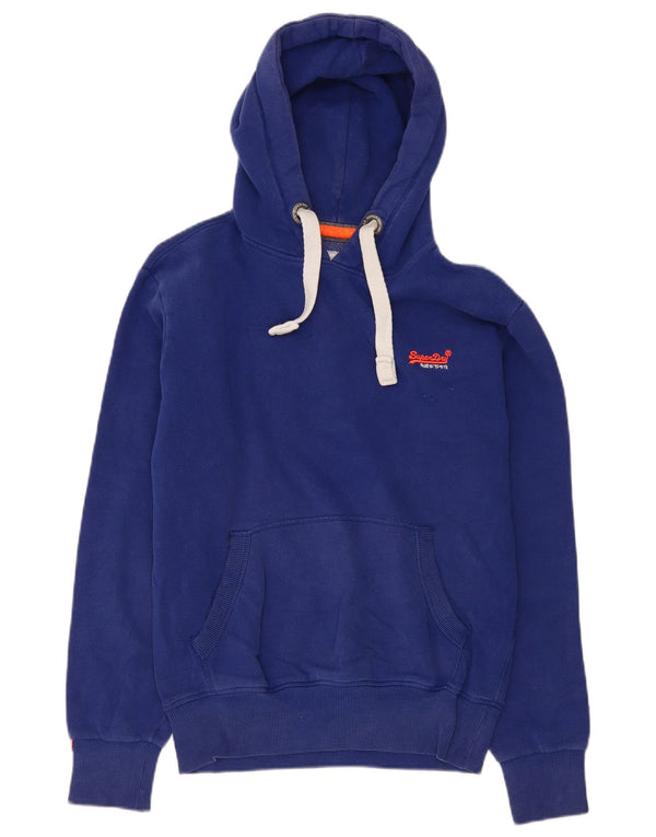 Suéter com capuz masculino Superdry pequeno azul algodão