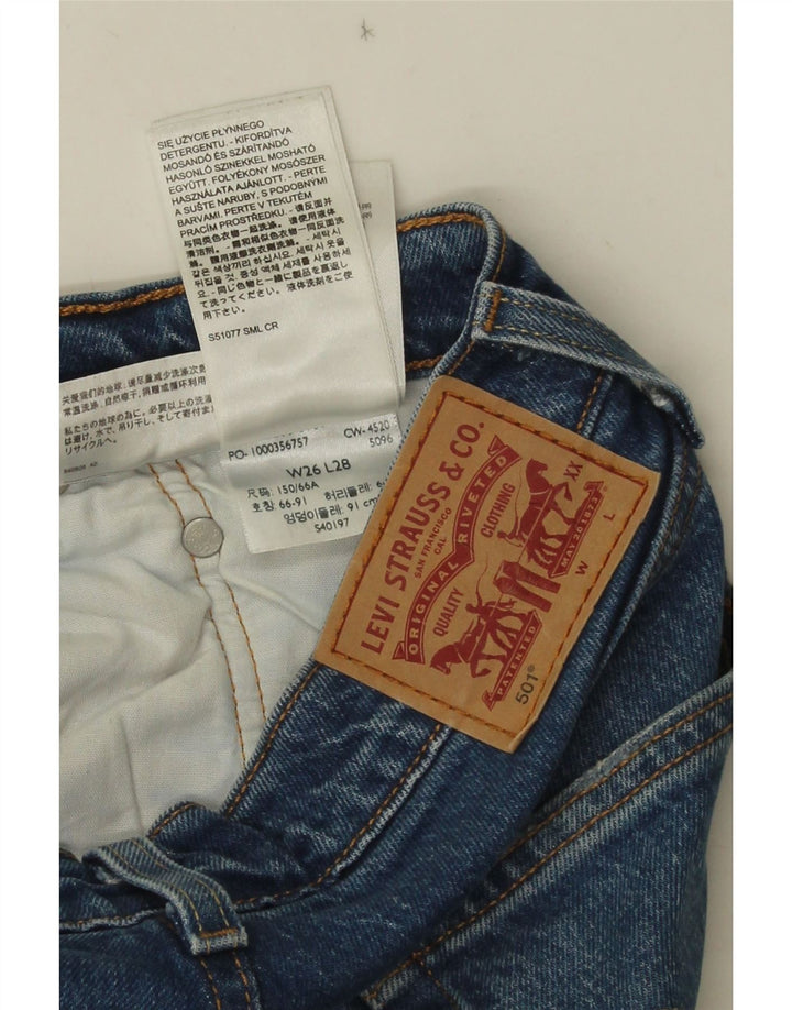 Calça jeans feminina Levi's 501 Straight W26 L28 azul algodão