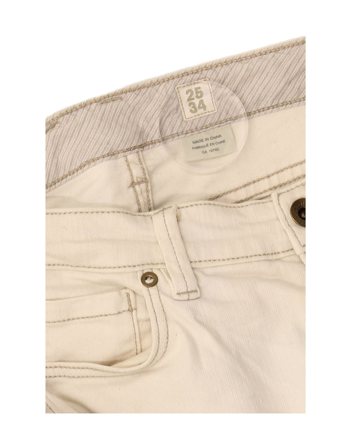 Jeans retos femininos TIMBERLAND W25 L30 algodão branco