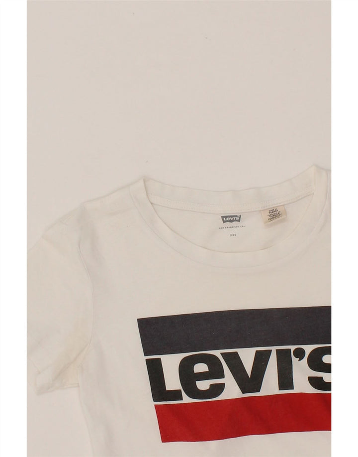 LEVI'S Mens Graphic T-Shirt Top 2XS White Cotton Vintage Levi's and Second-Hand Levi's from Messina Hembry 