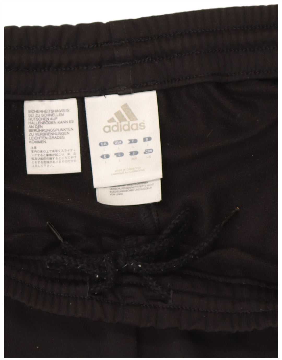 Calça de treino masculina Adidas grande poliéster preto
