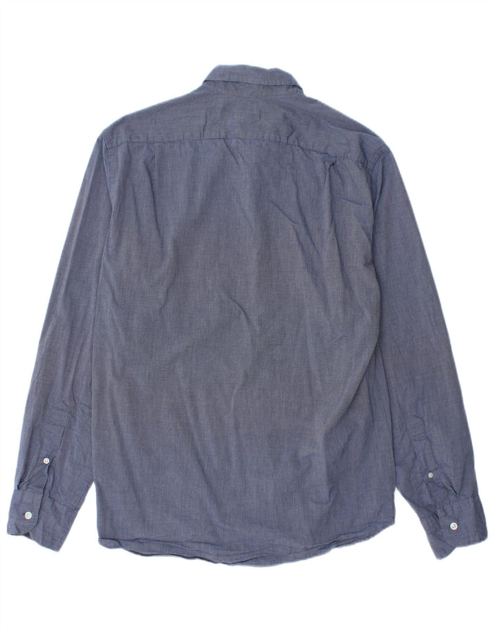 Camisa masculina slim fit J. CREW de algodão azul marinho médio