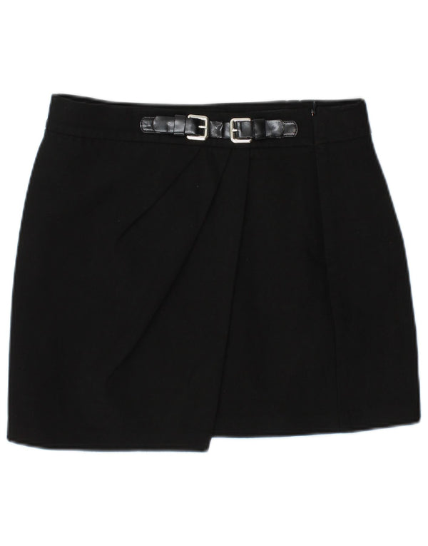 Mini saia feminina Zara pequena W27 poliéster preto