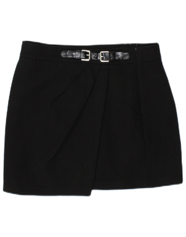 Mini saia feminina Zara pequena W27 poliéster preto