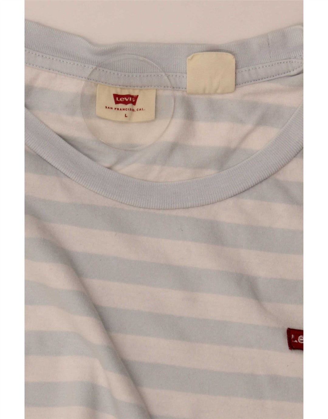 Camiseta feminina Levi's UK 16 grande listrada azul