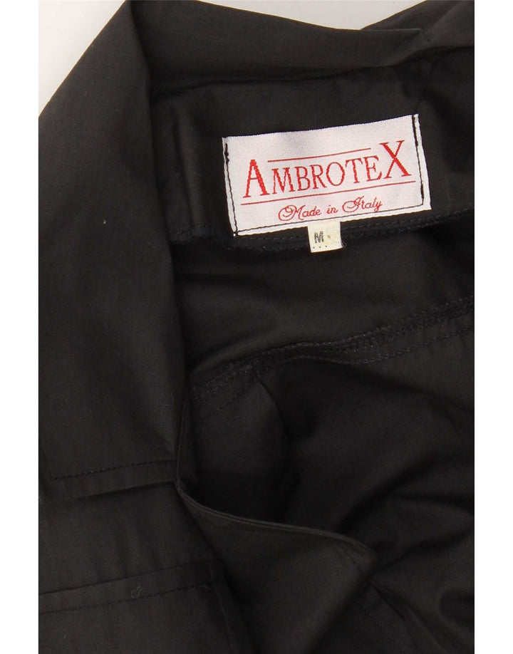 Jaqueta blazer feminina vintage de manga curta com 2 botões Reino Unido 14 médio preto