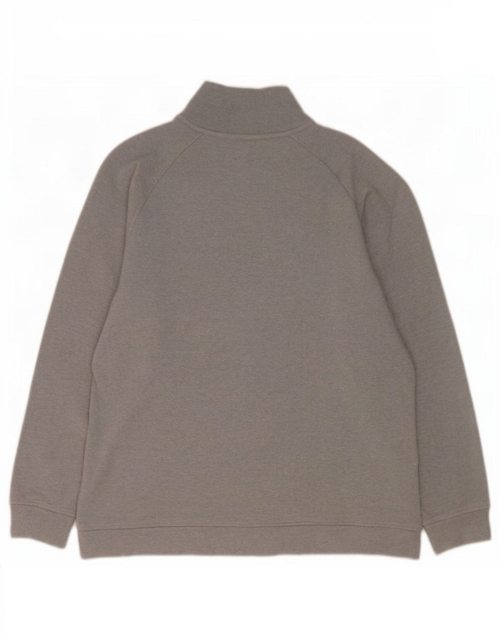 Suéter masculino Lacoste com zíper e pescoço tamanho 6 XL algodão cinza