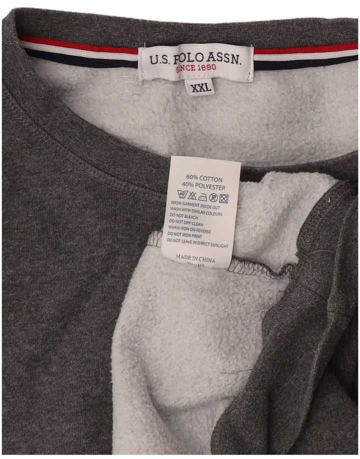 US Polo Assn. Moletom masculino Jumper 2XL algodão cinza