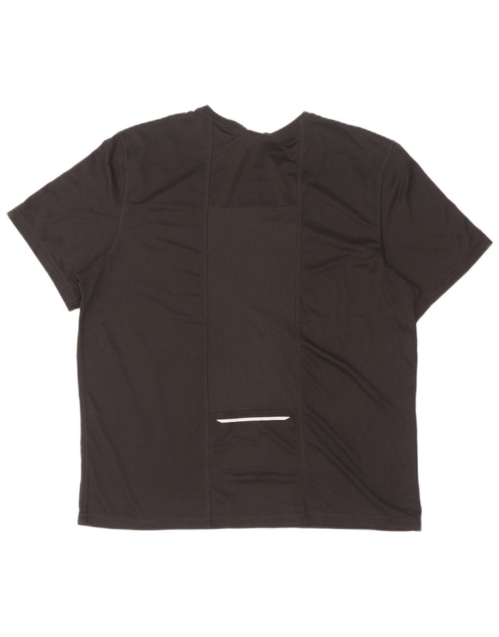 Reebok Mens Graphic T-Shirt Top Grande Poliéster Preto