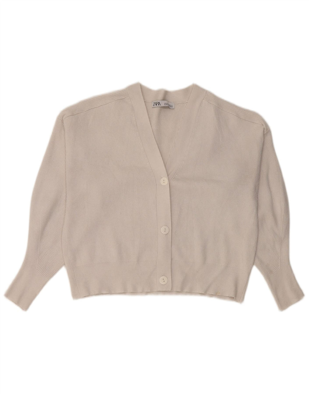Suéter Zara Feminino Crop Cardigan Reino Unido 14 Médio Branco