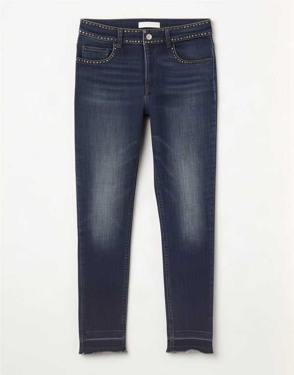 Zara Jeans feminino slim jeans UE 42 grande W32 L27 azul