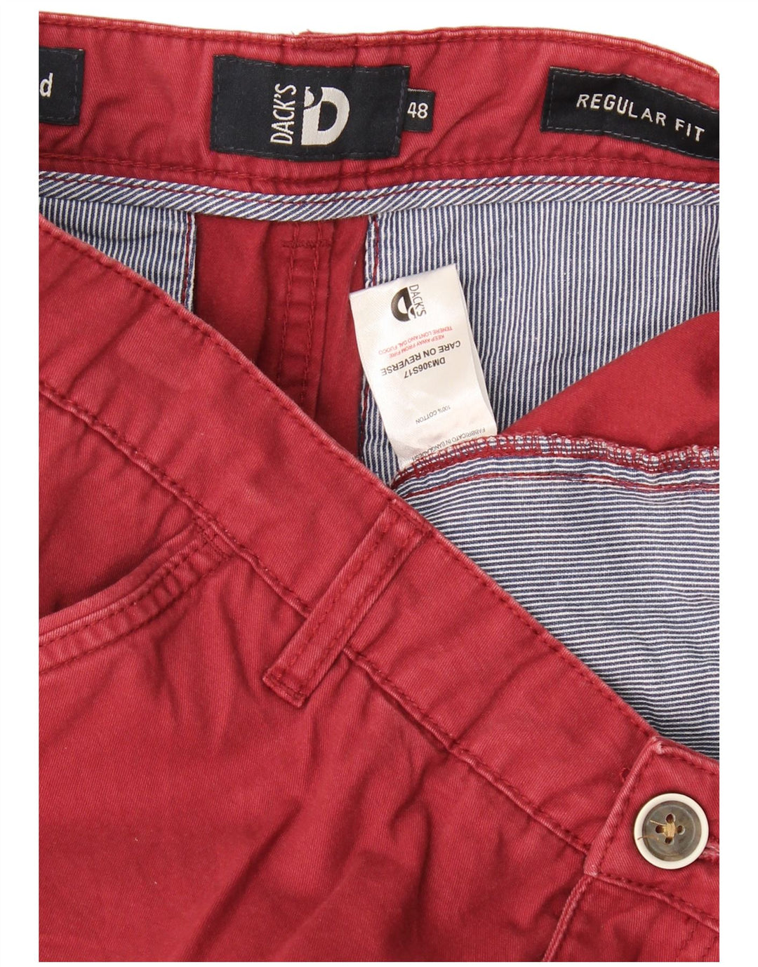 Shorts Chino Masculino Regular Fit da Dack IT 48 Médio W34 Algodão Borgonha