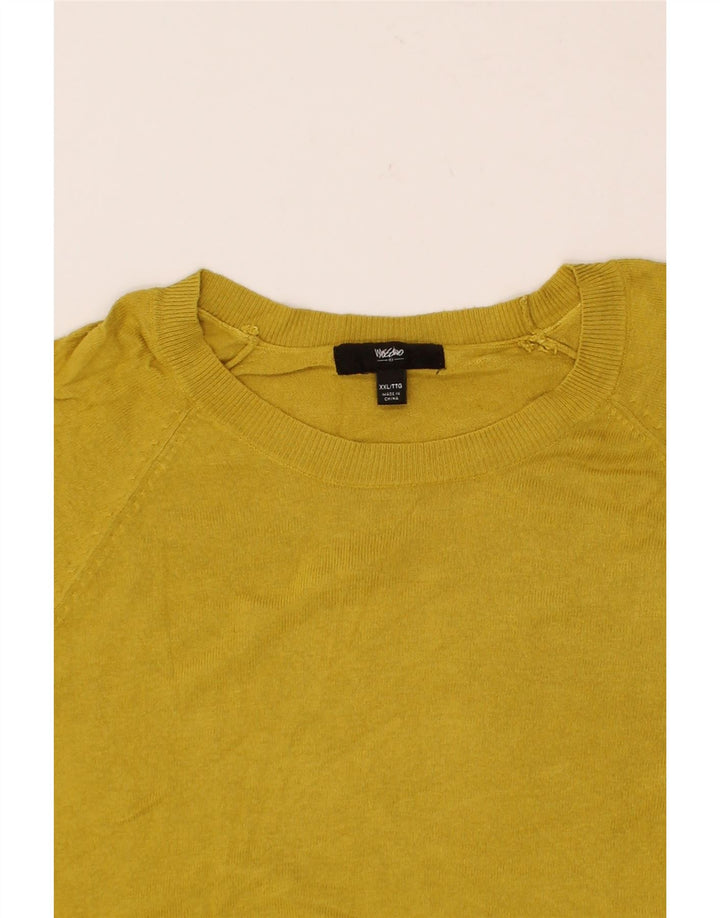 MOSSIMO Womens Boat Neck Jumper Sweater UK 20 2XL Yellow Nylon Vintage Mossimo and Second-Hand Mossimo from Messina Hembry 