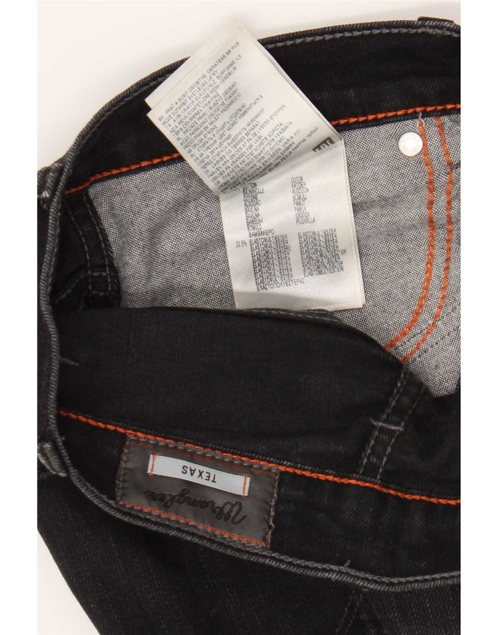 Wrangler Masculino Texas Stretch Straight Jeans W36 L34 Algodão Preto