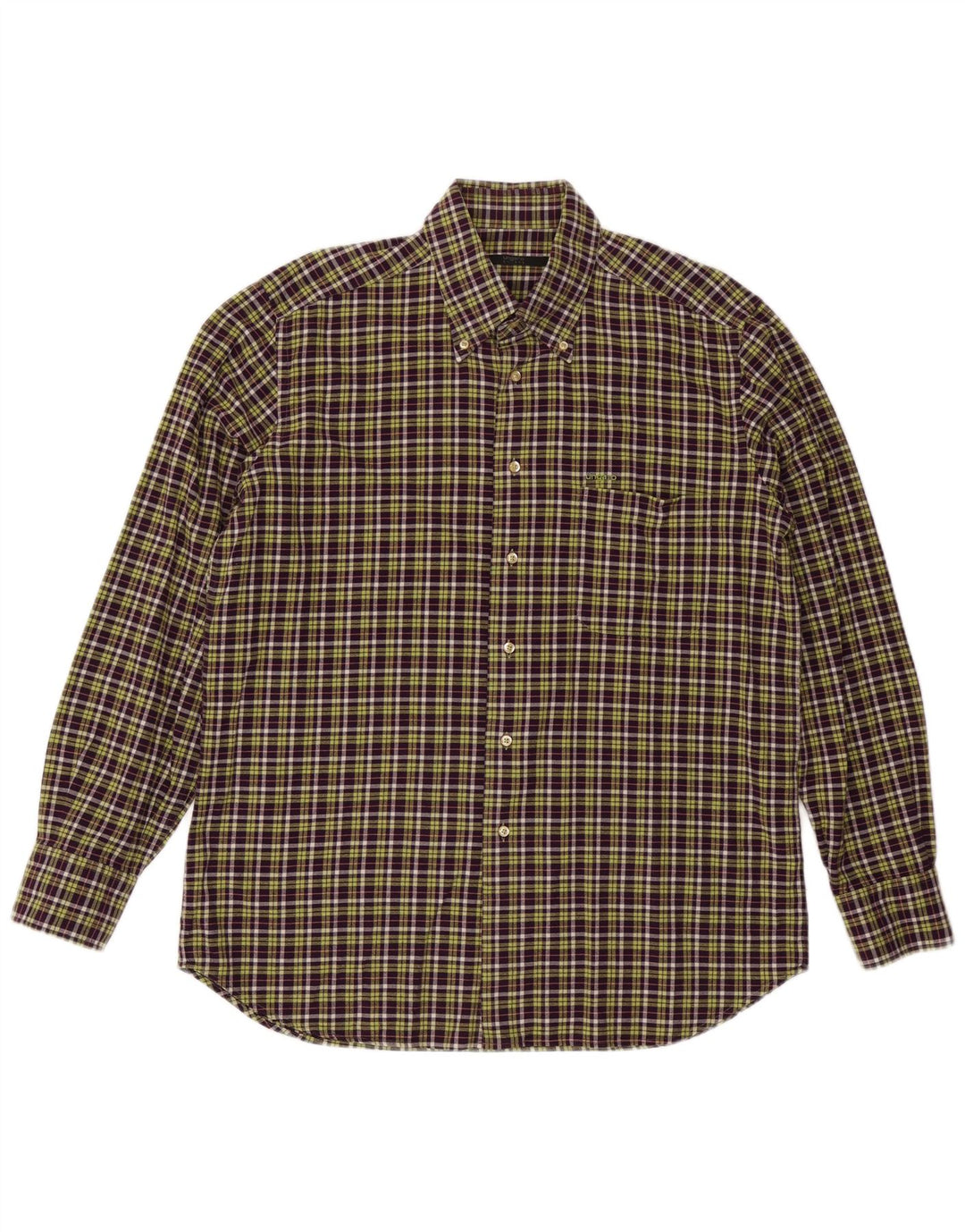 Camisa masculina UNGARO tamanho 43 17 XL xadrez roxo