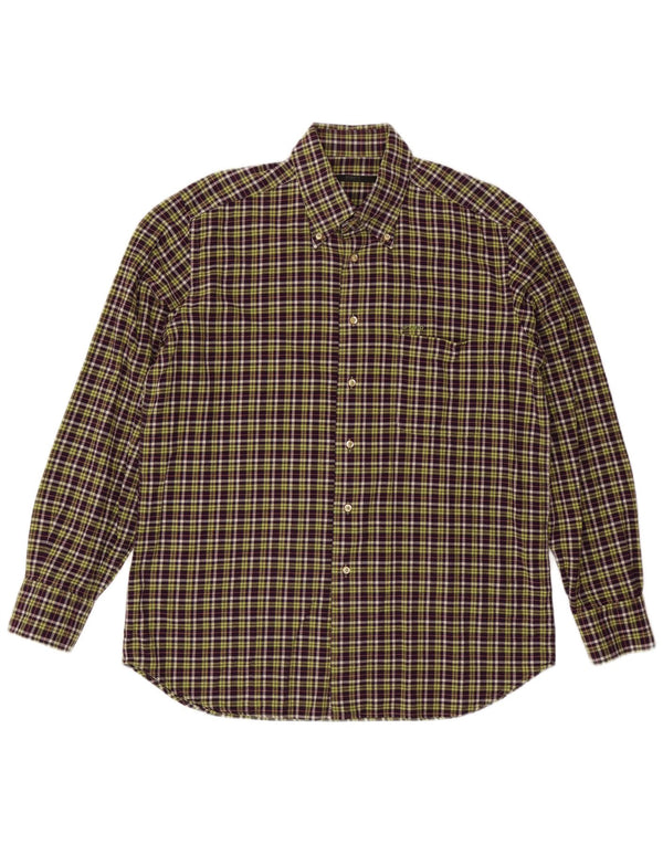 Camisa masculina UNGARO tamanho 43 17 XL xadrez roxo