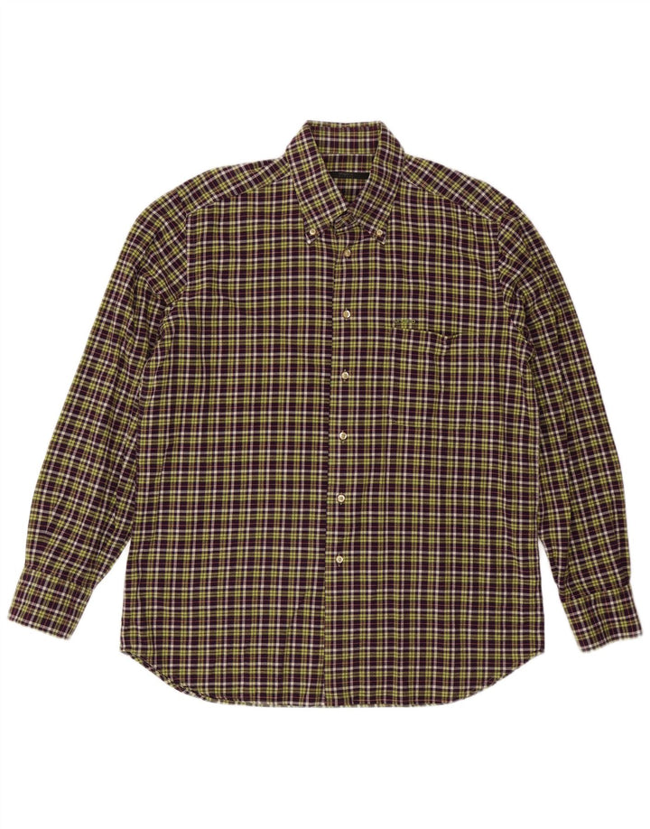 Camisa masculina UNGARO tamanho 43 17 XL xadrez roxo