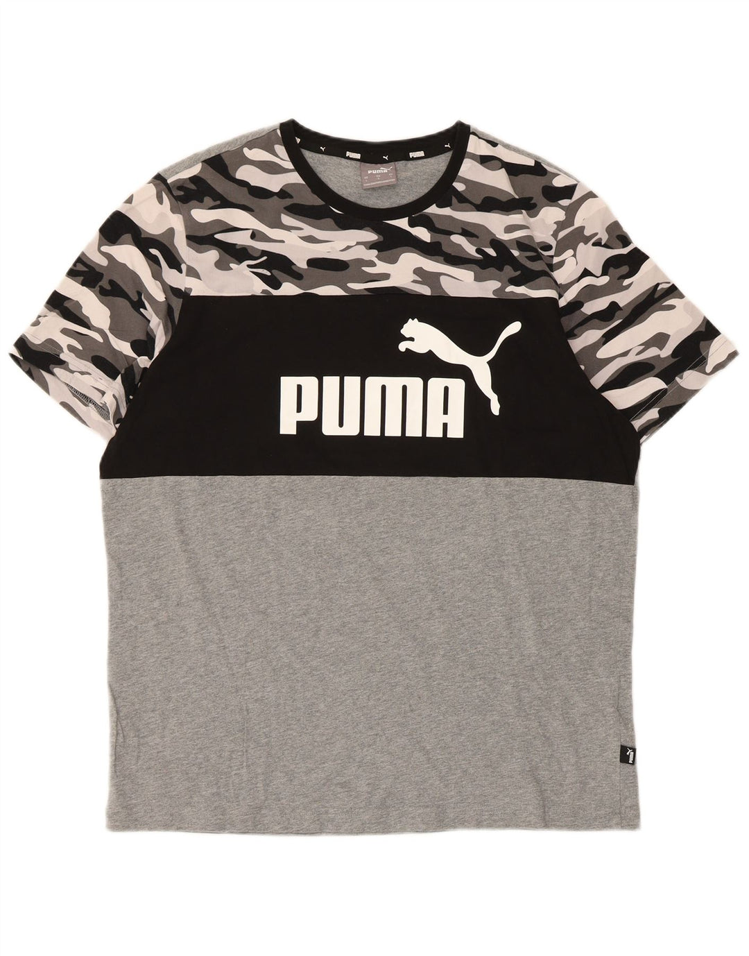 Camiseta masculina gráfica Puma grande algodão camuflado multicolorido