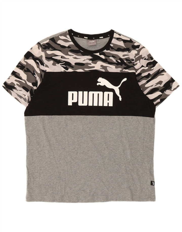 Camiseta masculina gráfica Puma grande algodão camuflado multicolorido
