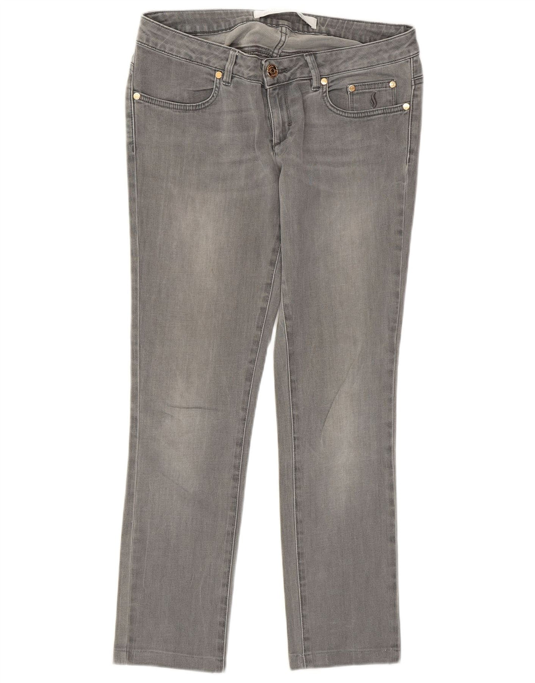 SIVIGLIA Jeans retos femininos W31 L27 algodão cinza