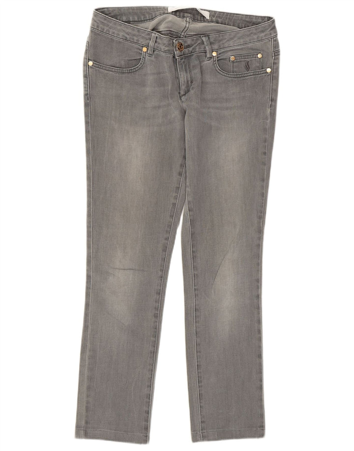 SIVIGLIA Jeans retos femininos W31 L27 algodão cinza