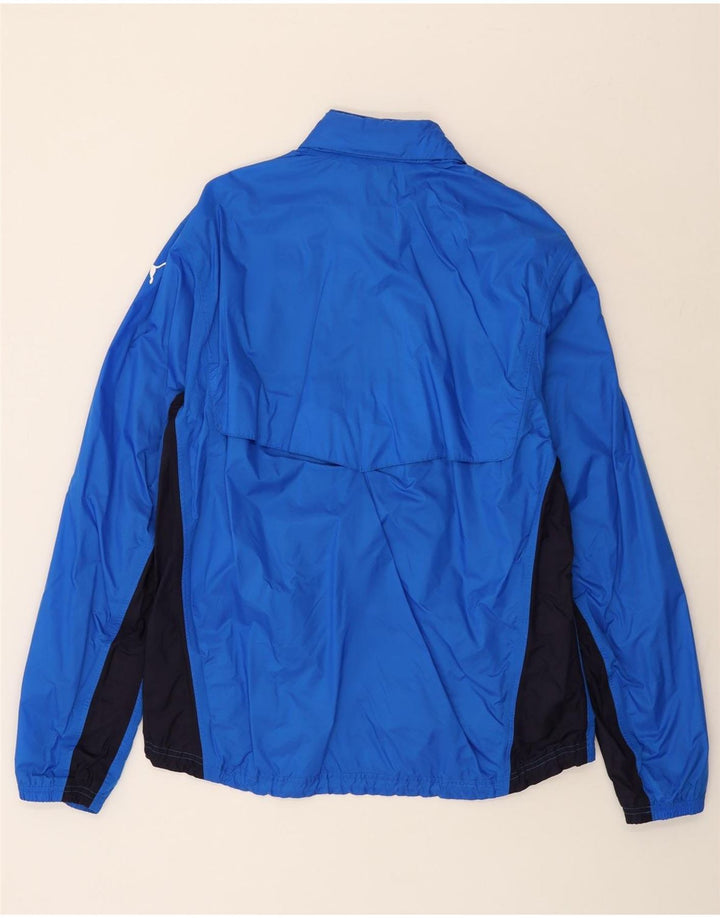 Jaqueta de chuva masculina PUMA Graphic com capuz Reino Unido 40 grande bloco colorido azul nylon