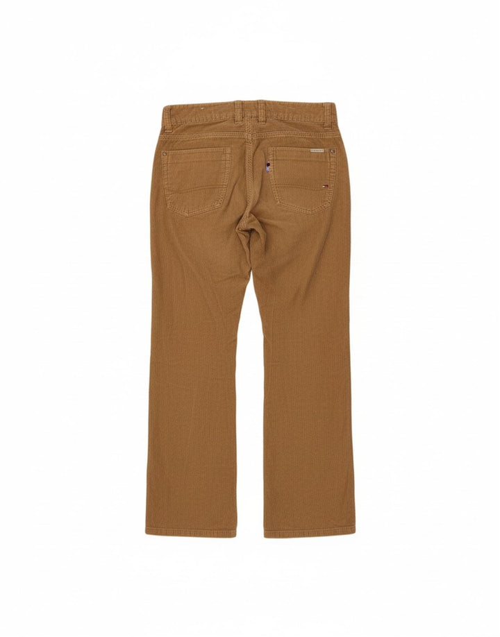 Calça feminina de veludo cotelê TOMMY HILFIGER W32 L34 algodão marrom