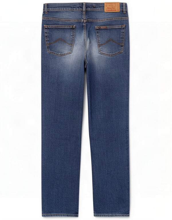 Carrera Mens 700 Regular Fit Straight Jeans W36 L32 Azul Algodão