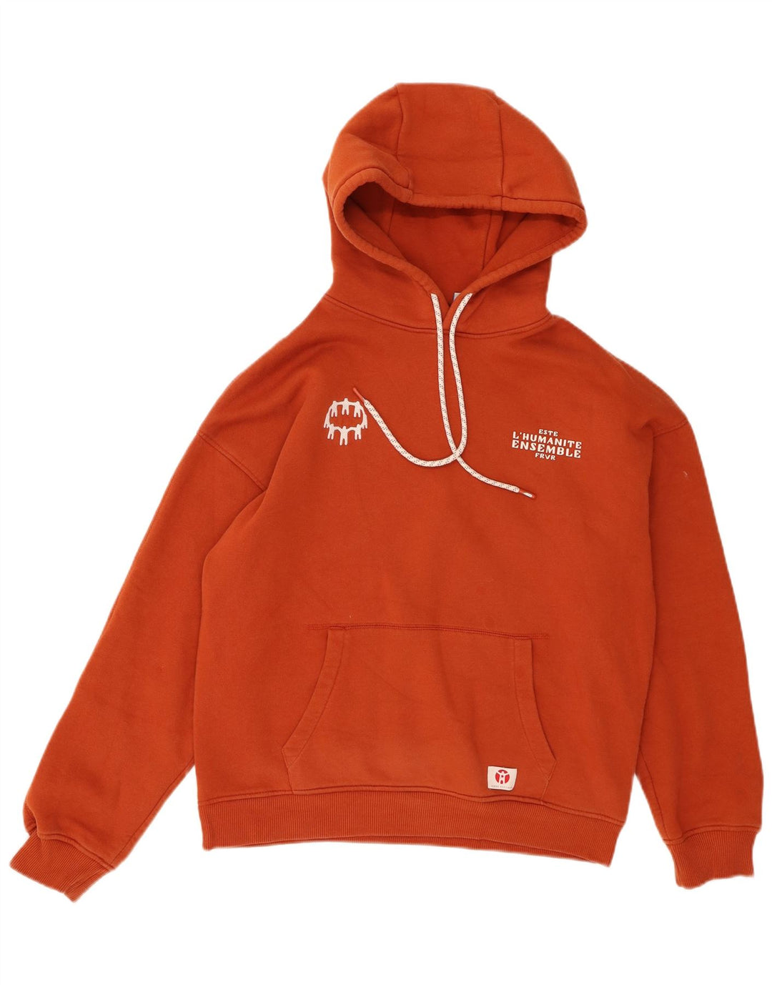Suéter masculino com capuz gráfico ZARA médio marrom algodão