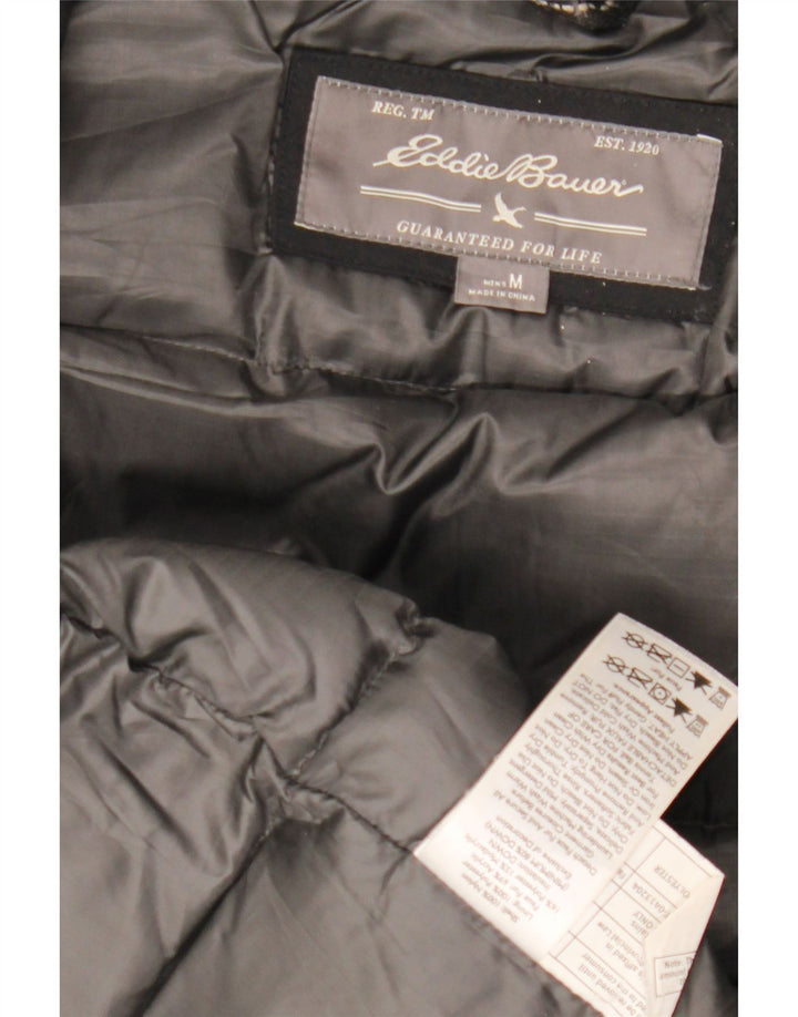 Jaqueta corta-vento masculina EDDIE BAUER com capuz Reino Unido 38 médio preto nylon