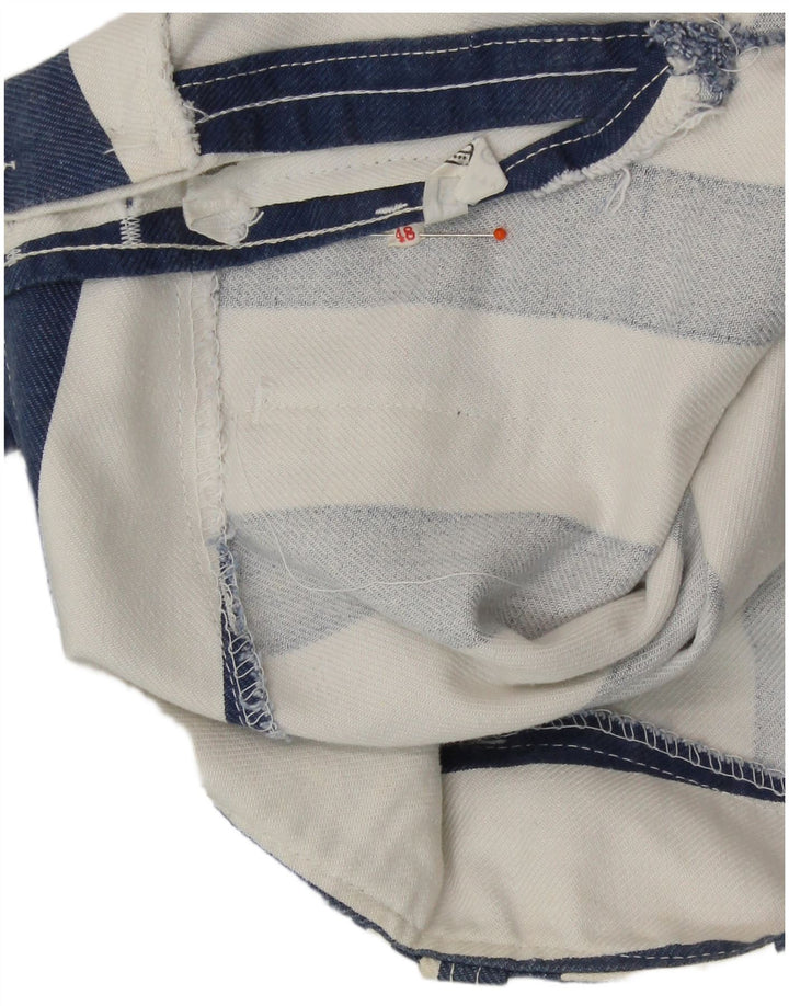 Calça casual feminina VINTAGE de cintura alta IT 48 XL W34 L31 azul retrô