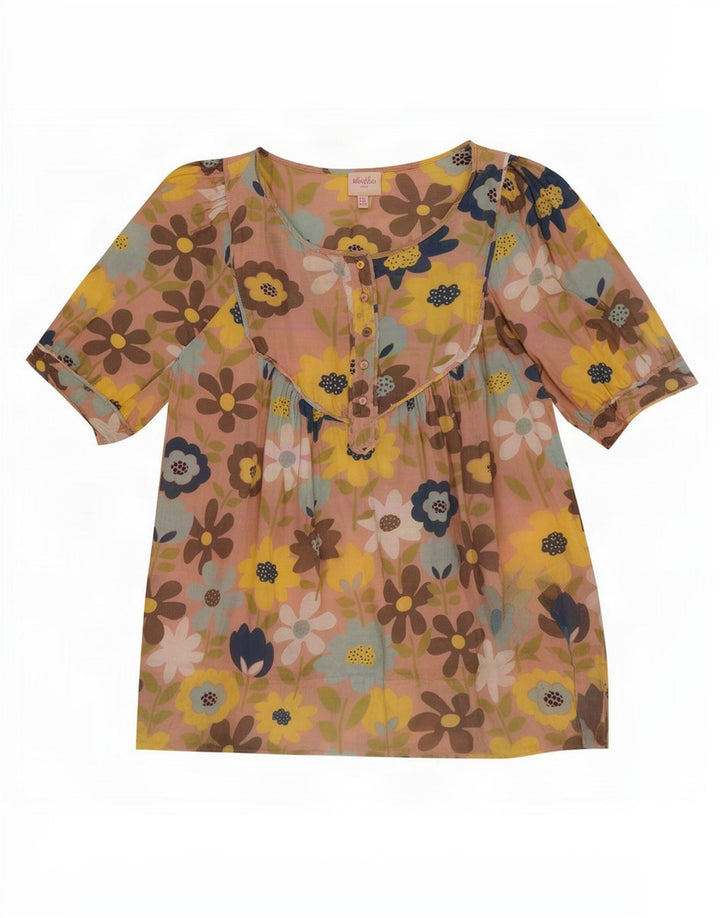 Blusa feminina transparente Whistle Reino Unido 12 floral multicolorido médio
