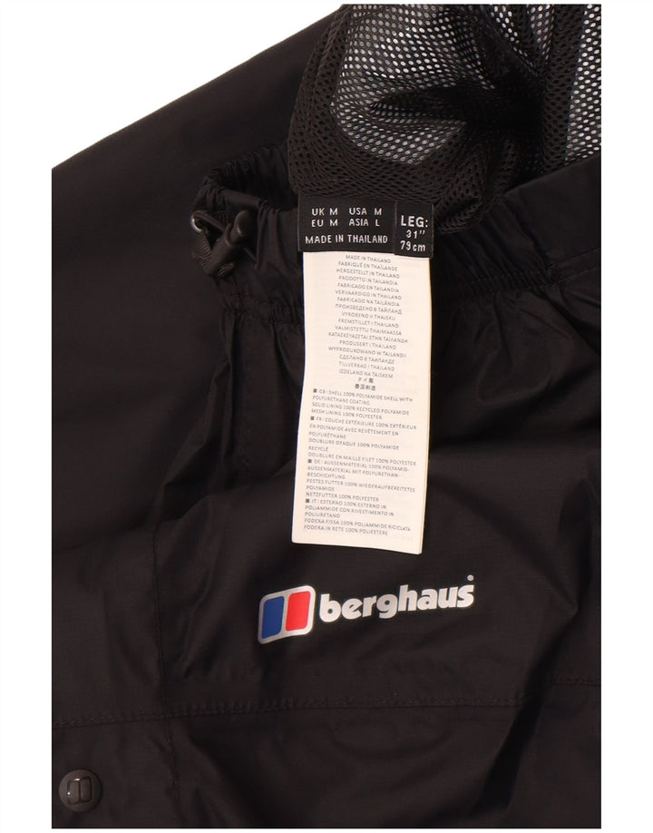 Calça impermeável masculina Berghaus média preta poliamida