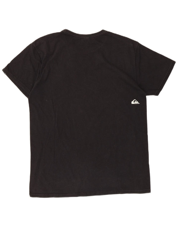 Camiseta gráfica masculina Quiksilver Top médio algodão preto