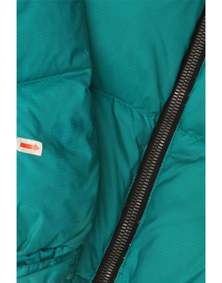 Jaqueta acolchoada feminina Superdry UK 12 poliéster colorblock turquesa médio