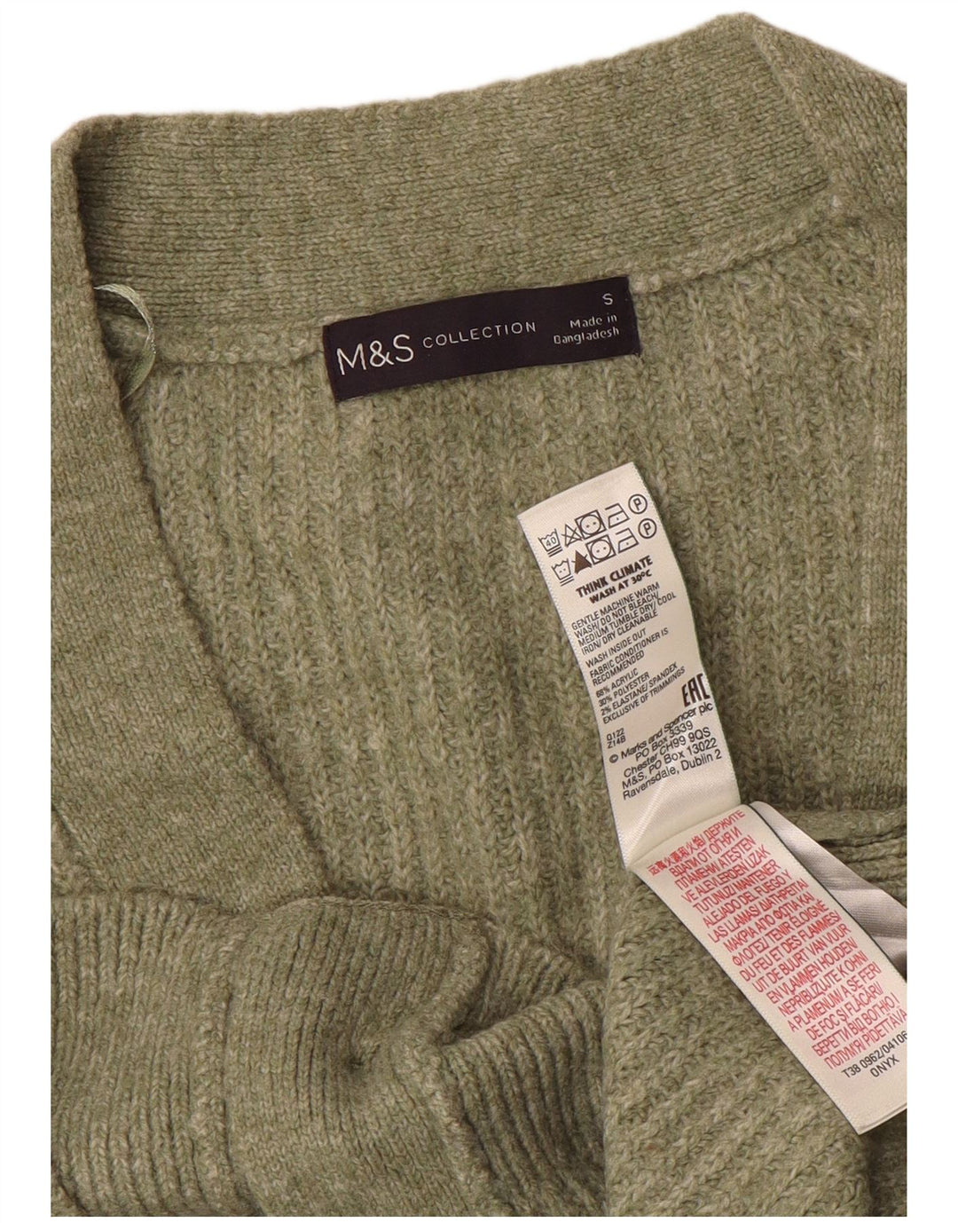 Suéter cardigã feminino oversized MARKS & SPENCER Reino Unido 10 pequeno verde