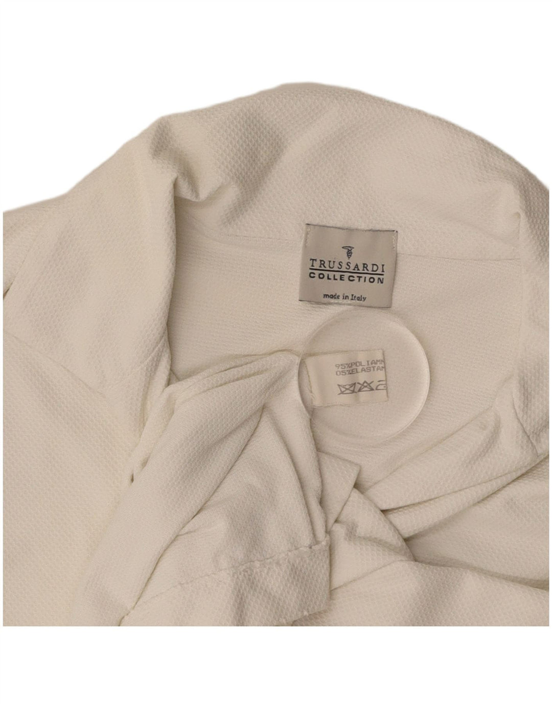 Camisa polo feminina TRUSSARDI UK 12 médio branco poliamida