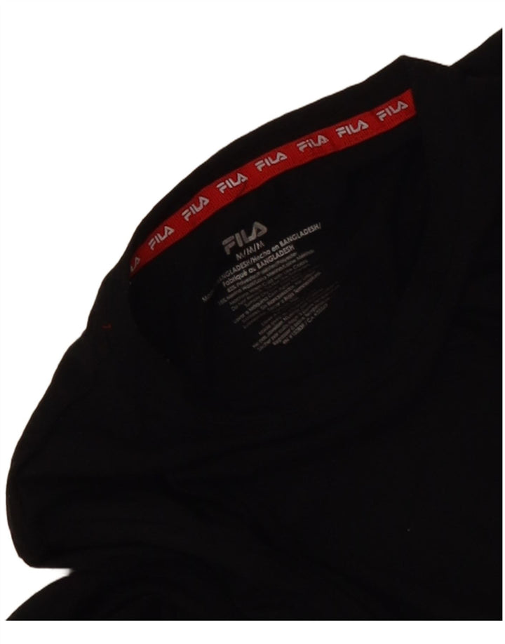 Fila Top Feminino Manga Longa UK 12 Médio Poliéster Preto