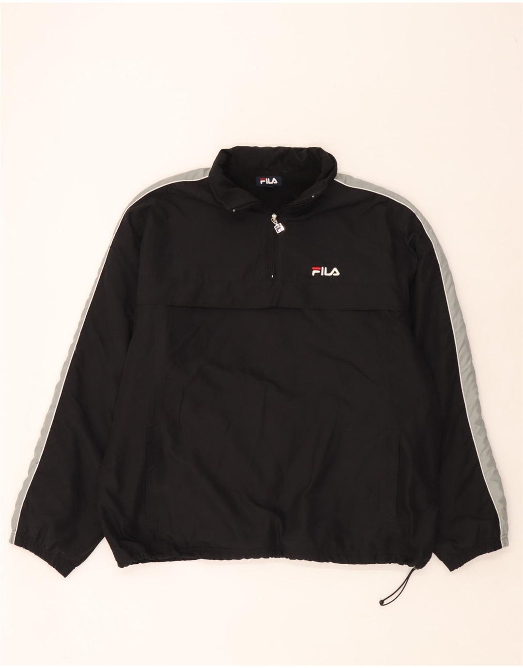Jaqueta corta-vento masculina Fila pulôver UK 42 XL poliéster preto